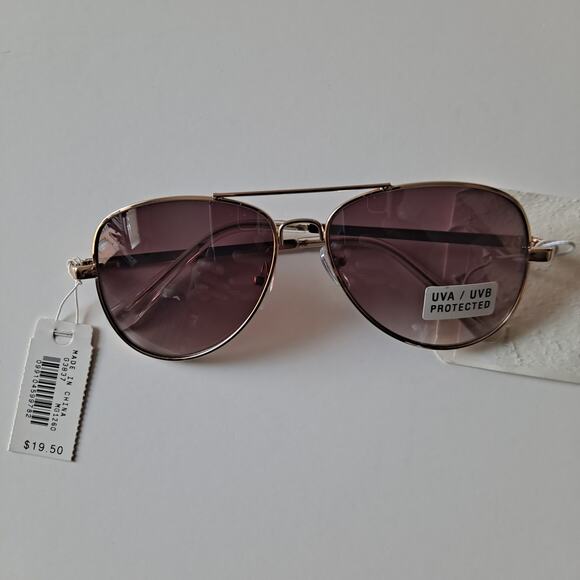 NWT J. Crew Factory Kids Mono Aviator Sunglasses Gold Tone Tinted Lens - Picture 8 of 14